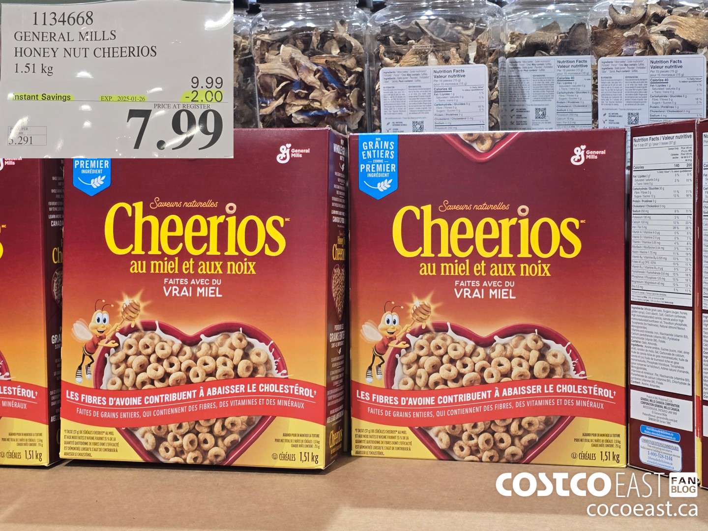 1134668 GENERAL MILLS HONEY NUT CHEERIOS 1.51 kg ($2.00 INSTANT SAVINGS EXPIRES ON 2025-01-26) $7.99