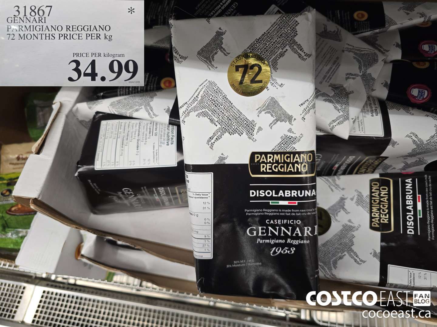 31867 GENNARI PARRMIGIANO REGGIANO 72 MONTHS PRICE PER kg $34.99