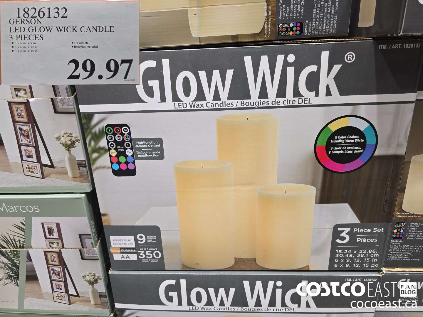 1826132 GERSON LED GLOW WICK CANDLE 3 PIECES $29.97
