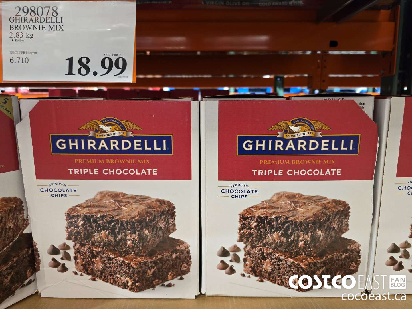 298078 GHIRARDELLI BROWNIE MIX 2.83 KG $18.99