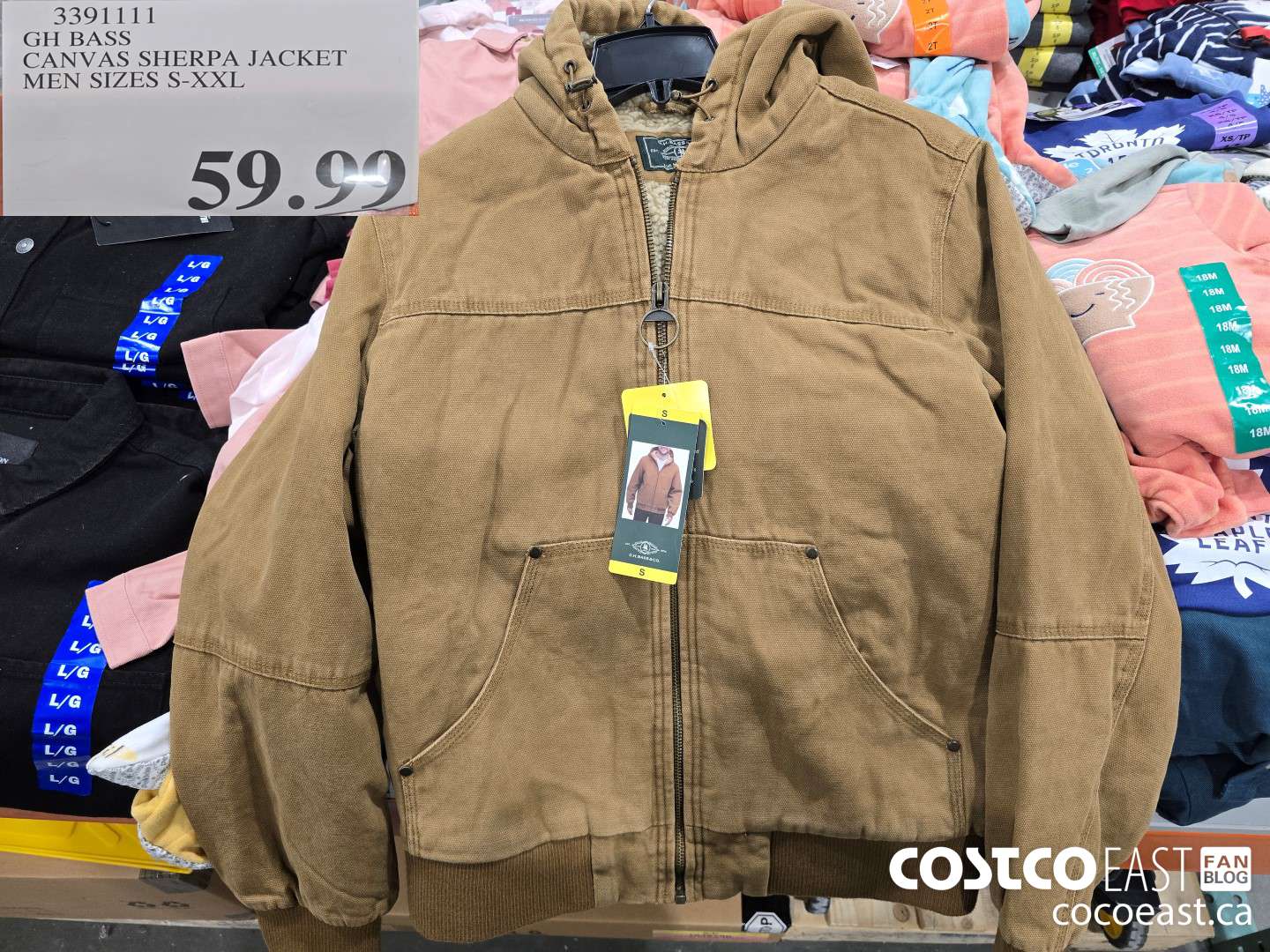 3391111 GH BASS CANVAS SHERPA JACKET MEN SIZES S-XXL $59.99