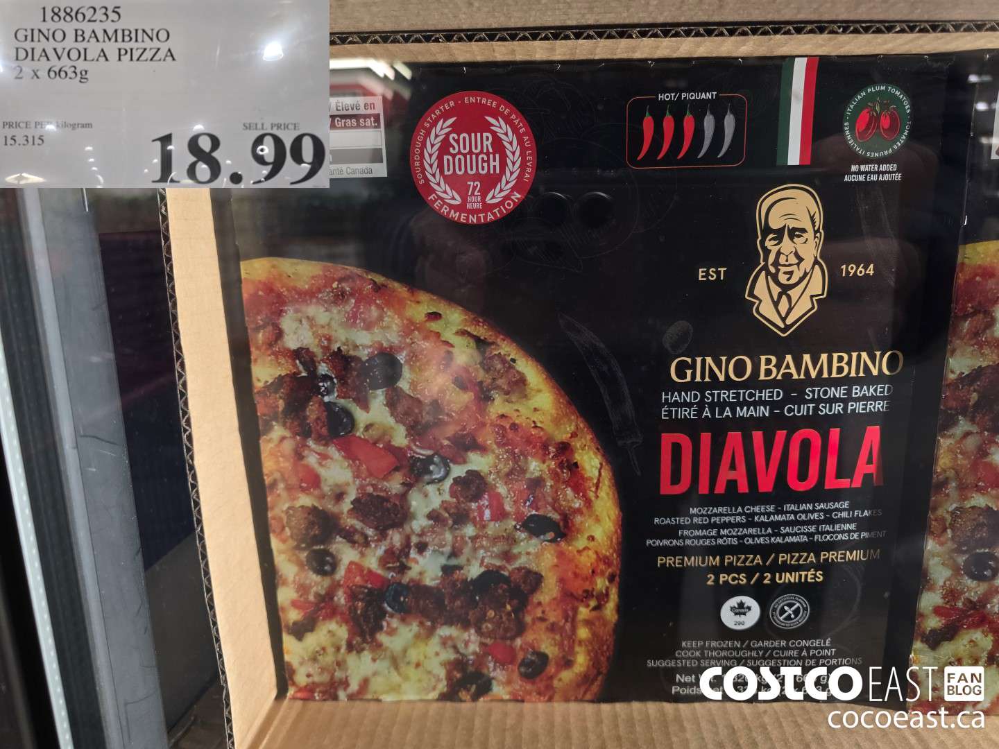 1886235 GINO BAMBINO DIAVOLA PIZZA 2 x 663g $18.99