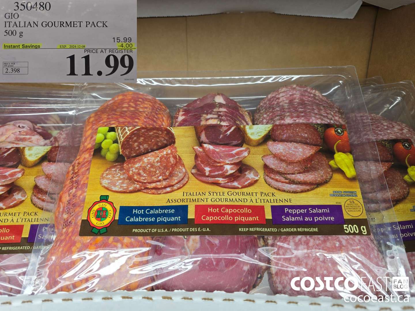 350480 GIO ITALIAN GOURMET PACK 500 g ($4.00 INSTANT SAVINGS EXPIRES ON 2024-12-08) $11.99