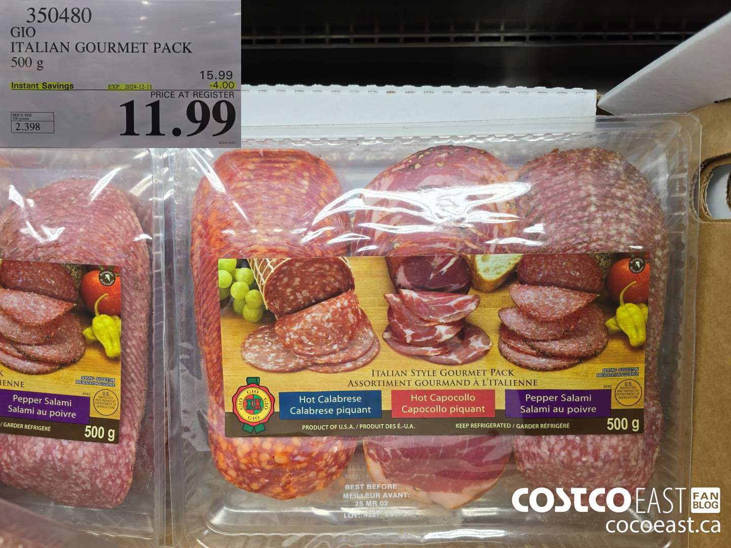 350480 GIO ITALIAN GOURMET PACK 500 g ($4.00 INSTANT SAVINGS EXPIRES ON 2024-12-11) $11.99
