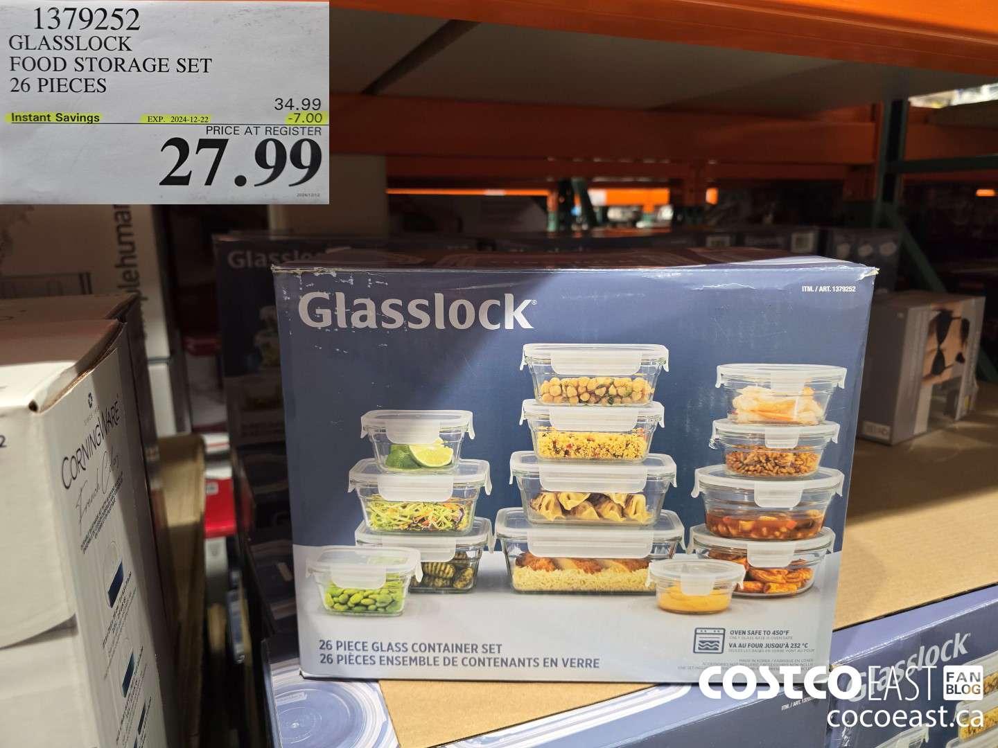 1379252 GLASSLOCK FOOD STORAGE SET 26 PIECES ($7.00 INSTANT SAVINGS EXPIRES ON 2024-12-22) $27.99