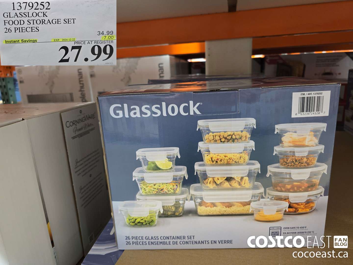 1379252 GLASSLOCK FOOD STORAGE SET 26 PIECES ($7.00 INSTANT SAVINGS EXPIRES ON 2024-12-22) $27.99