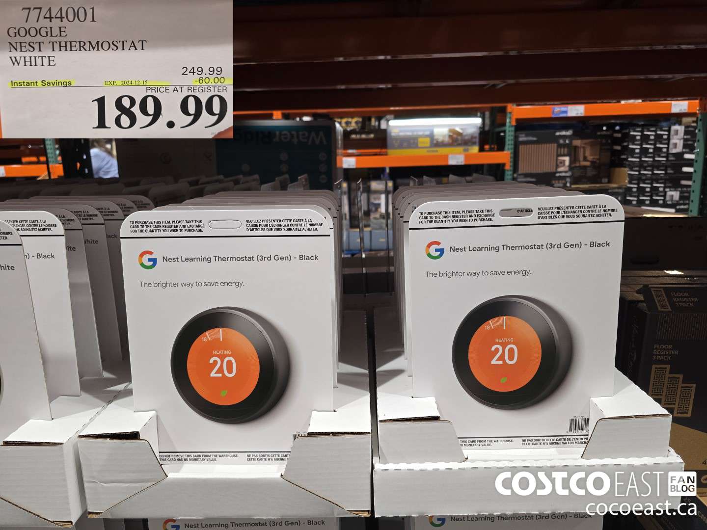 7744001 GOOGLE NEST THERMOSTAT WHITE ($60.00 INSTANT SAVINGS EXPIRES ON 2024-12-15) $189.99