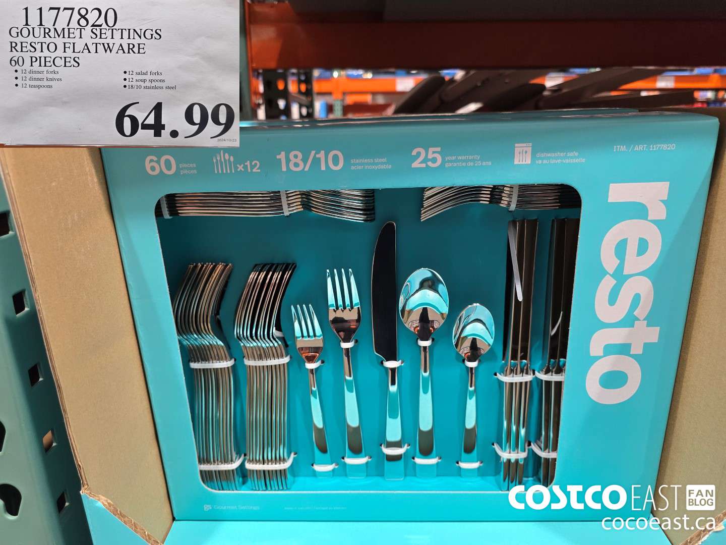 1177820 GOURMET SETTINGS RESTO FLATWARE 60 PIECES $64.99