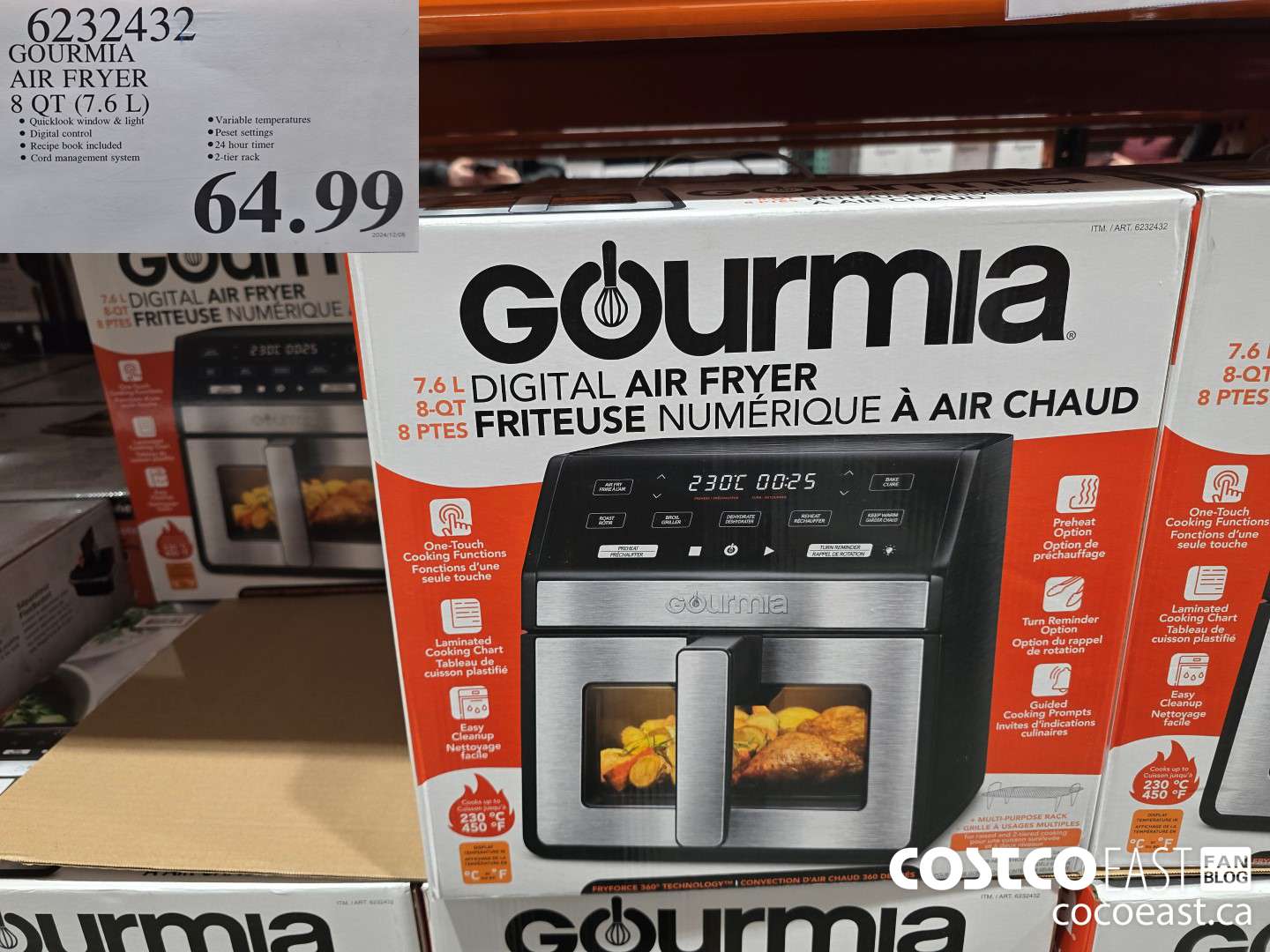 6232432 GOURMIA AIR FRYER 8 QT / 7.6 L $64.99