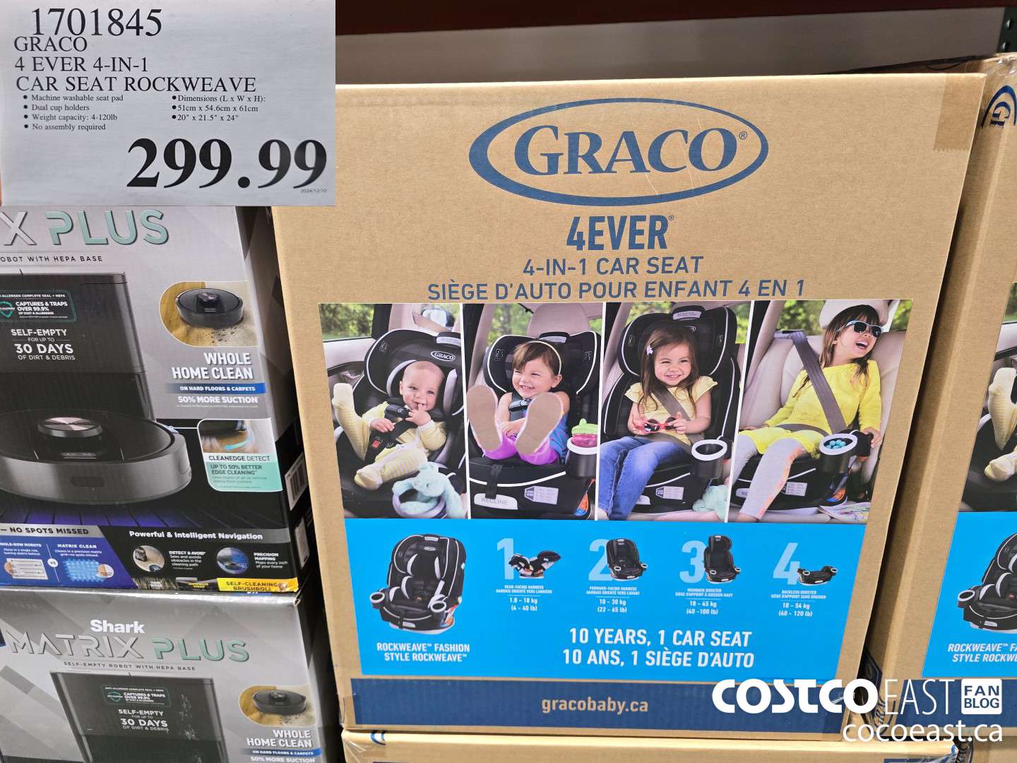 1701845 GRACO 4 EVER 4-IN-1 CAR SEAT ROCKWEAVE $299.99
