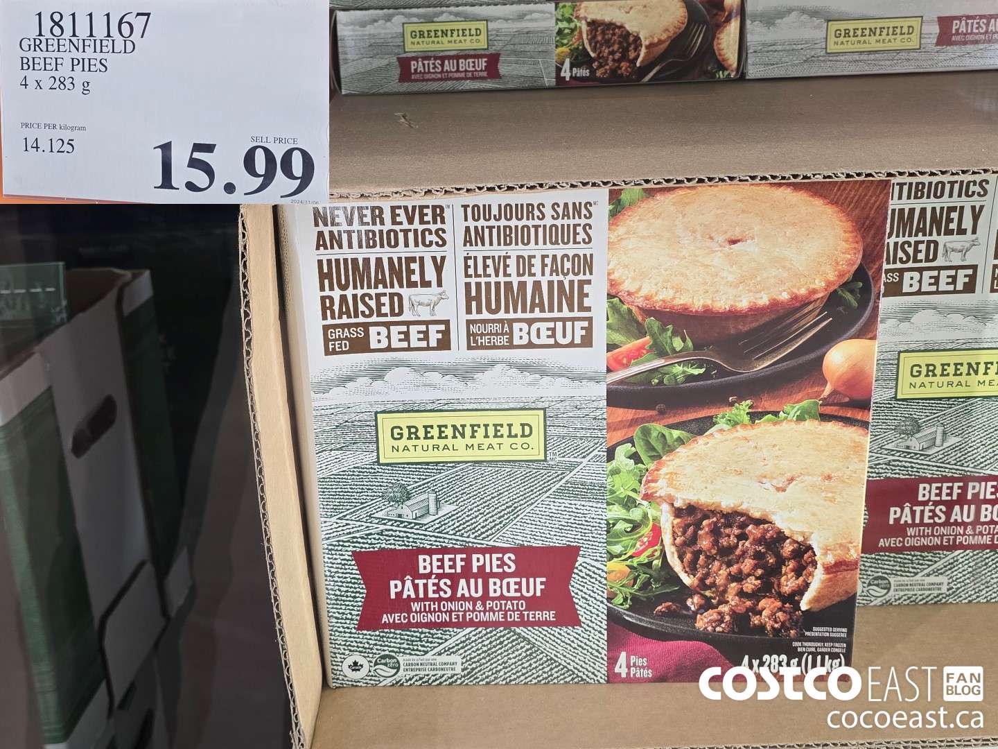 1811167 GREENFIELD BEEF PIES 4 X 283 G $15.99