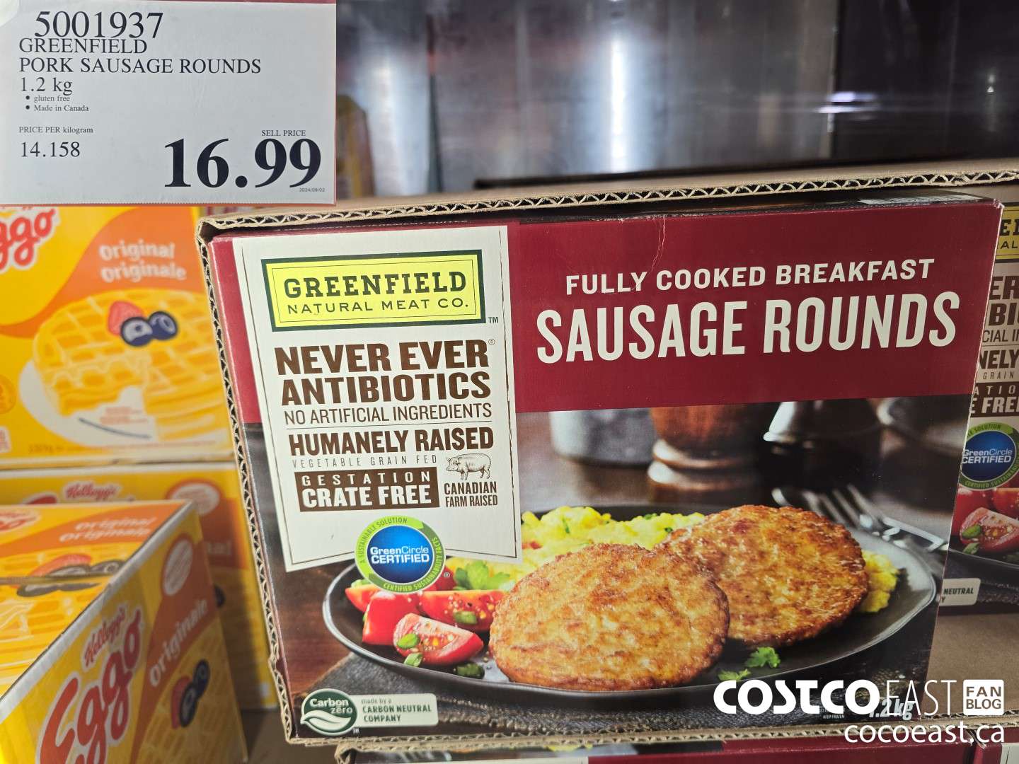 5001937 GREENFIELD PORK SAUSAGE ROUNDS 1.2 kg $16.99