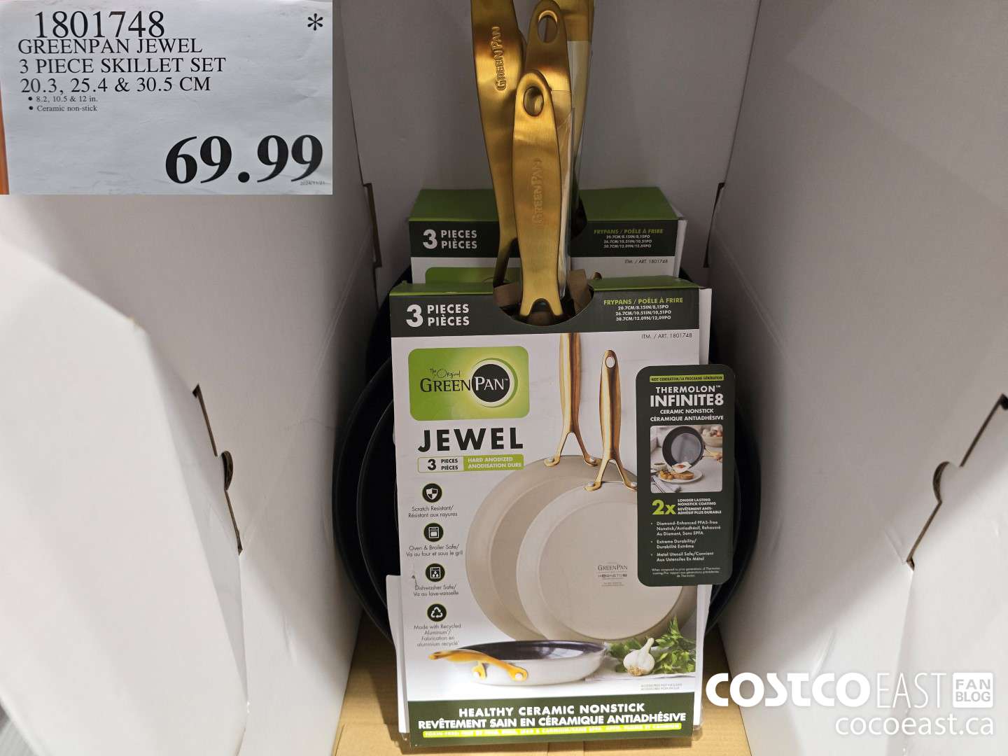 1801748 GREENPAN JEWEL 3 PIECE SKILLET SET 20.3, 25.4 & 30.5 CM $69.99