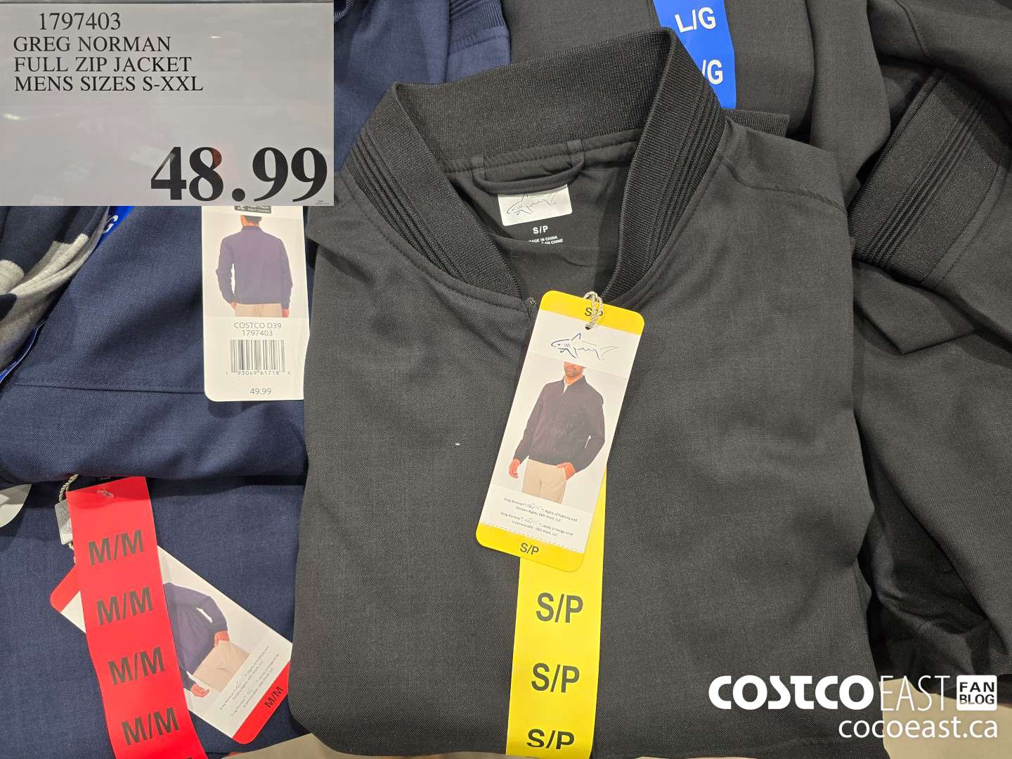 1797403 GREG NORMAN FULL ZIP JACKET MENS SIZES S-XXL $48.99