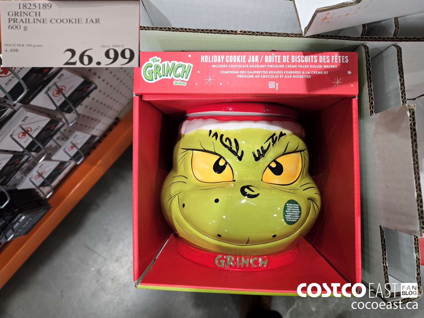 1995189 GRINCH PRAILINE COOKIE JAR 600 G $26.99