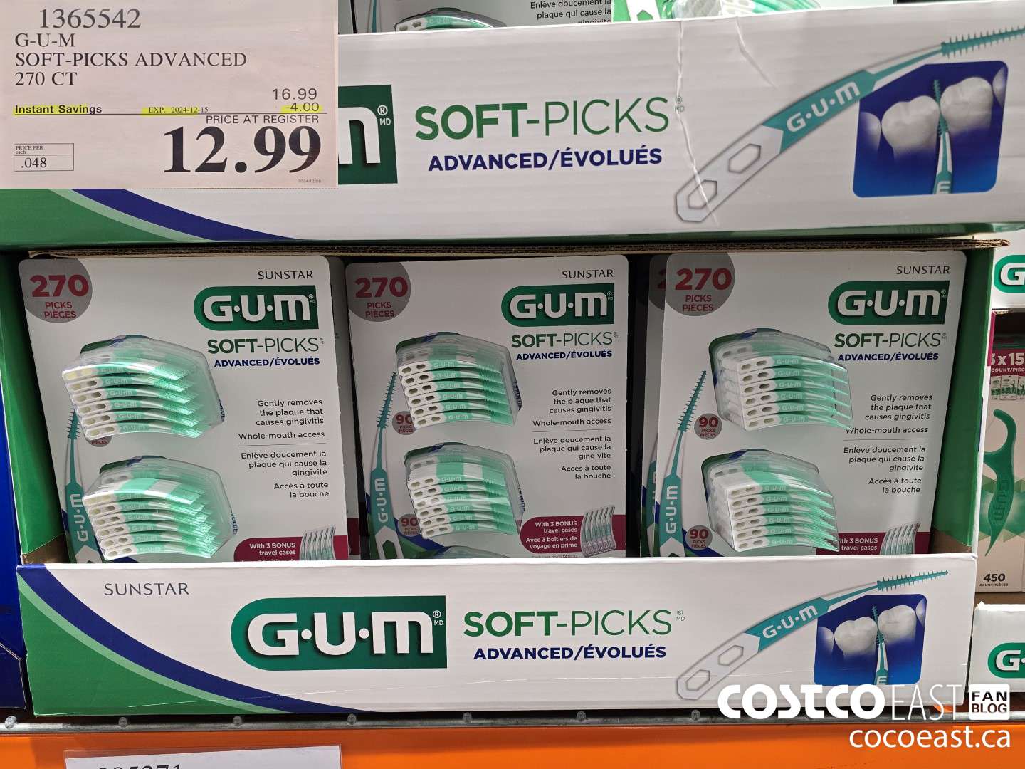 1365542 G-U-M SOFT-PICKS ADVANCED 270 CT ($4.00 INSTANT SAVINGS EXPIRES ON 2024-12-15) $12.99