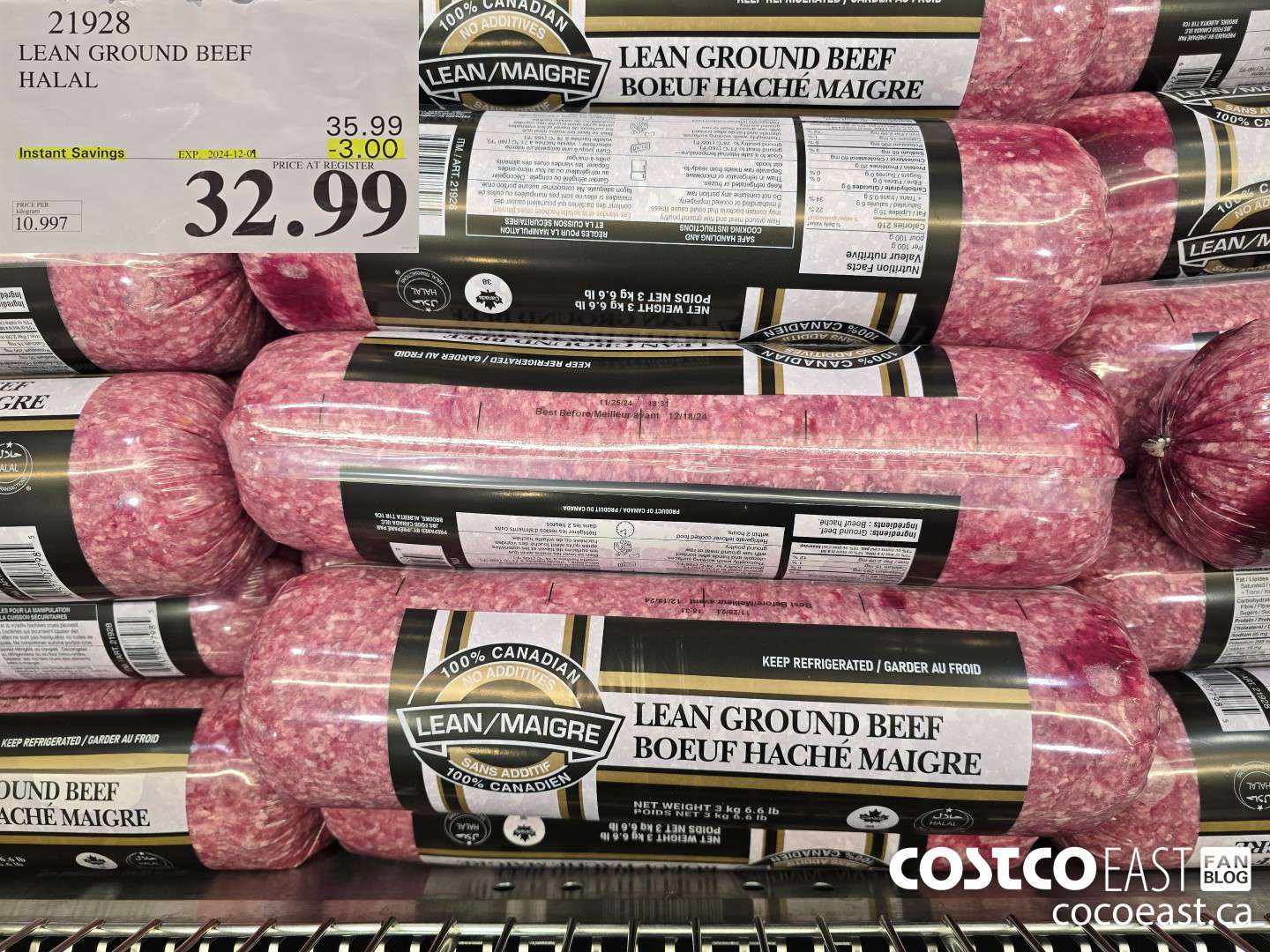 21928 HALAL LEAN GROUND BEEF ($3.00 INSTANT SAVINGS EXPIRES ON 2024-12-09) $32.99