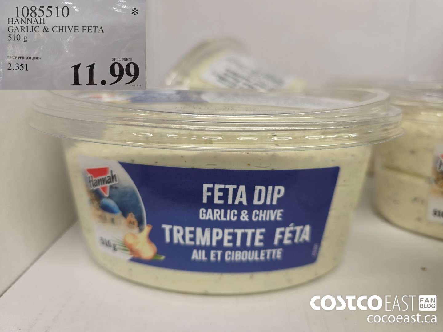 1085510 HANNAH GARLIC & CHIVA FETA 510 G $11.99