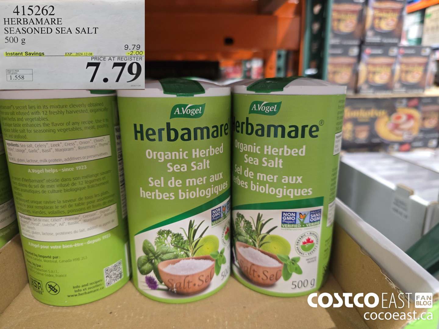 415262 HERBAMARE SEASONED SEA SALT 500 G ($2.00 INSTANT SAVINGS EXPIRES ON 2024-12-08) $7.79