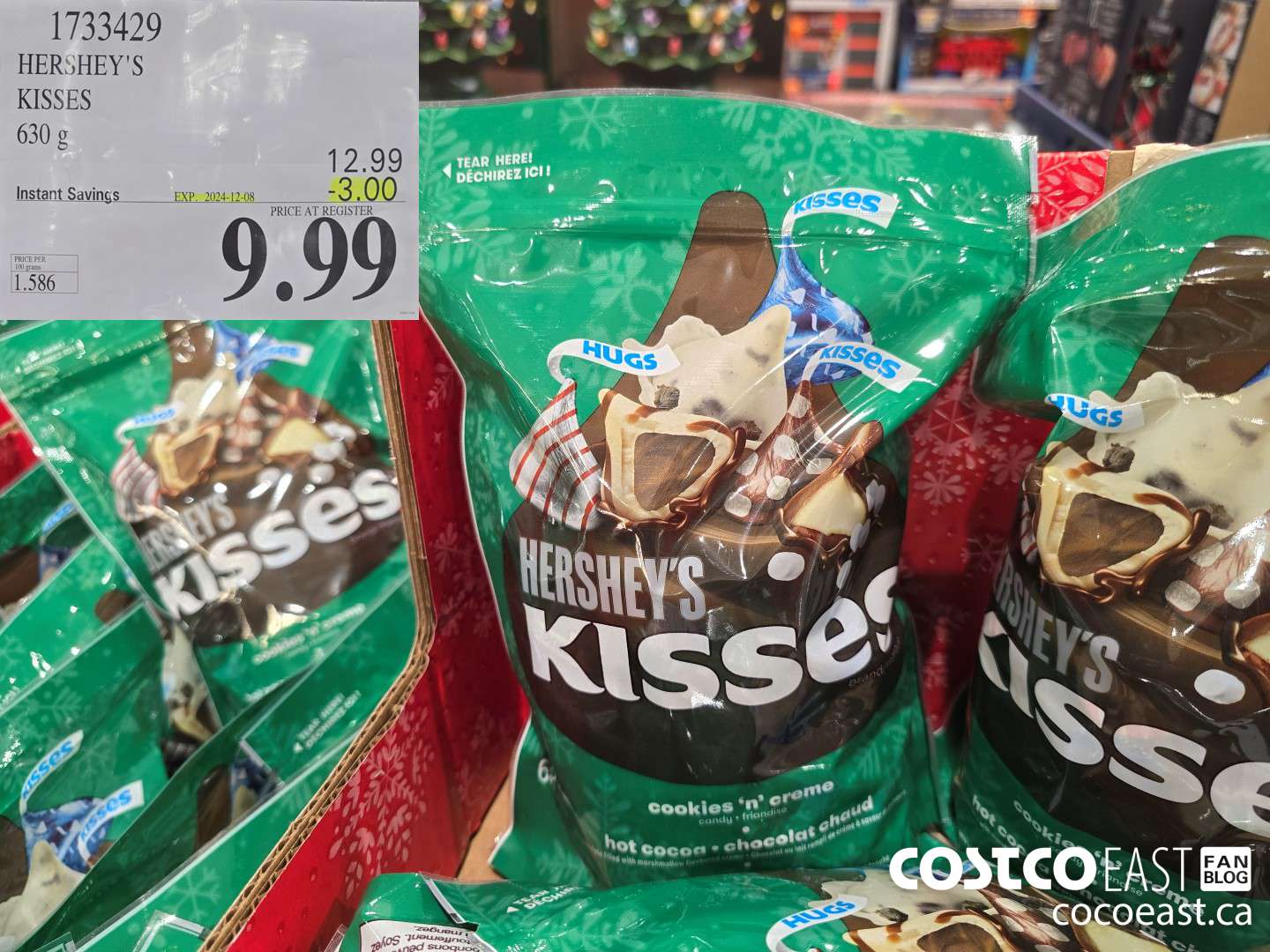 1733429 HERSHEY'S KISSES 630 g ($3.00 INSTANT SAVINGS EXPIRES ON 2024-12-08) $9.99