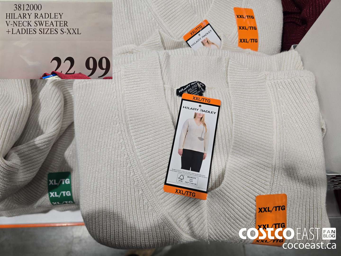 3812000 HILARY RADLEY V-NECK SWEATER +LADIES SIZES S-XXL $22.99