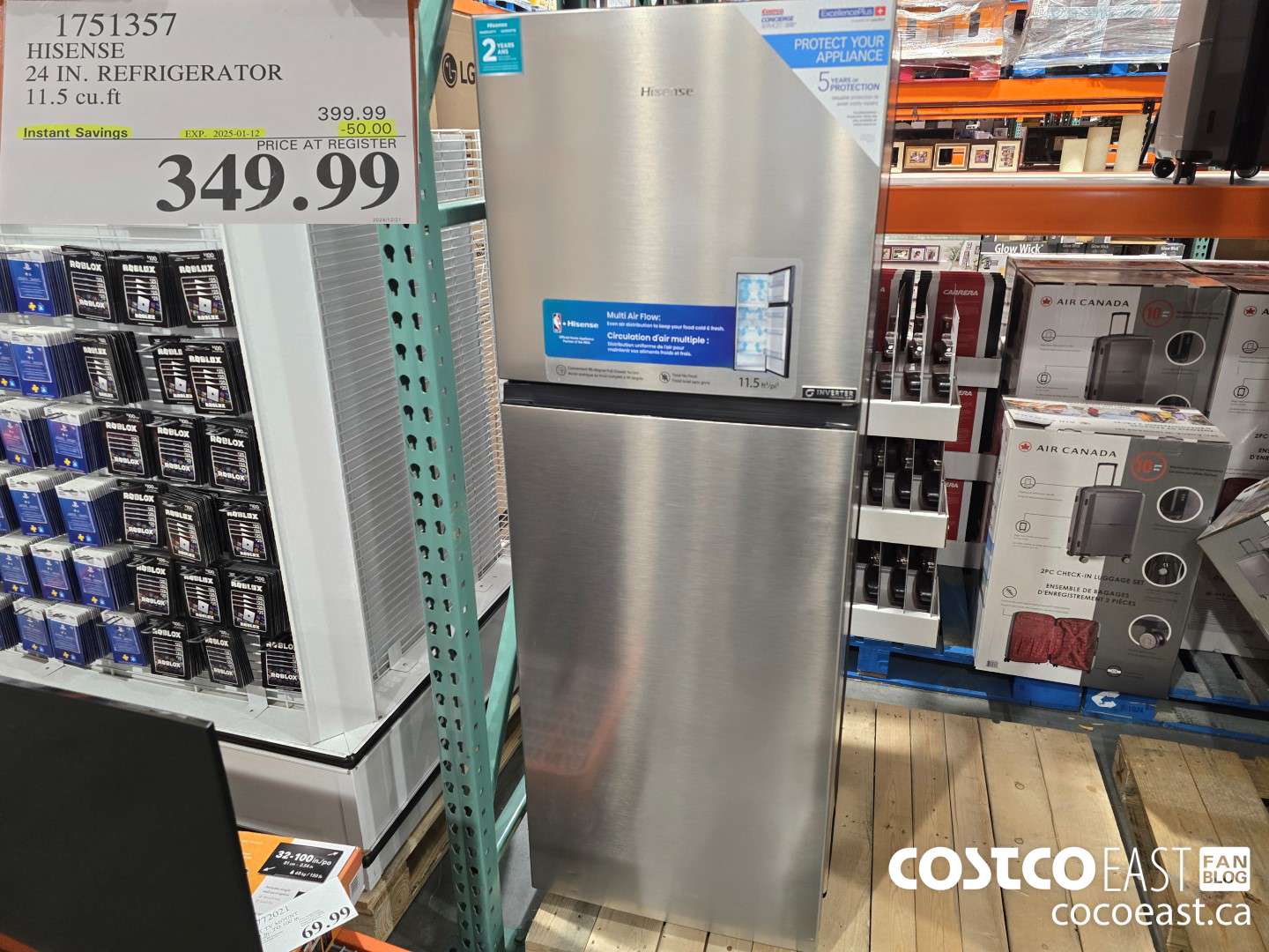 1751357 HISENSE 24 IN. REFRIGERATOR 11.5 cu.ft ($50.00 INSTANT SAVINGS EXPIRES ON 2025-01-12) $349.99
