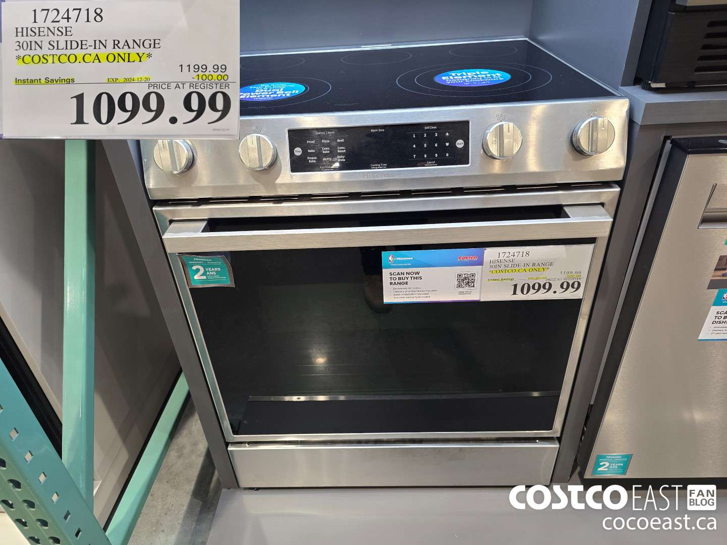 1724718 HISENSE 30IN SLIDE-IN RANGE *COSTCO.CA ONLY* ($100.00 INSTANT SAVINGS EXPIRES ON 2024-06-19) $1099.99