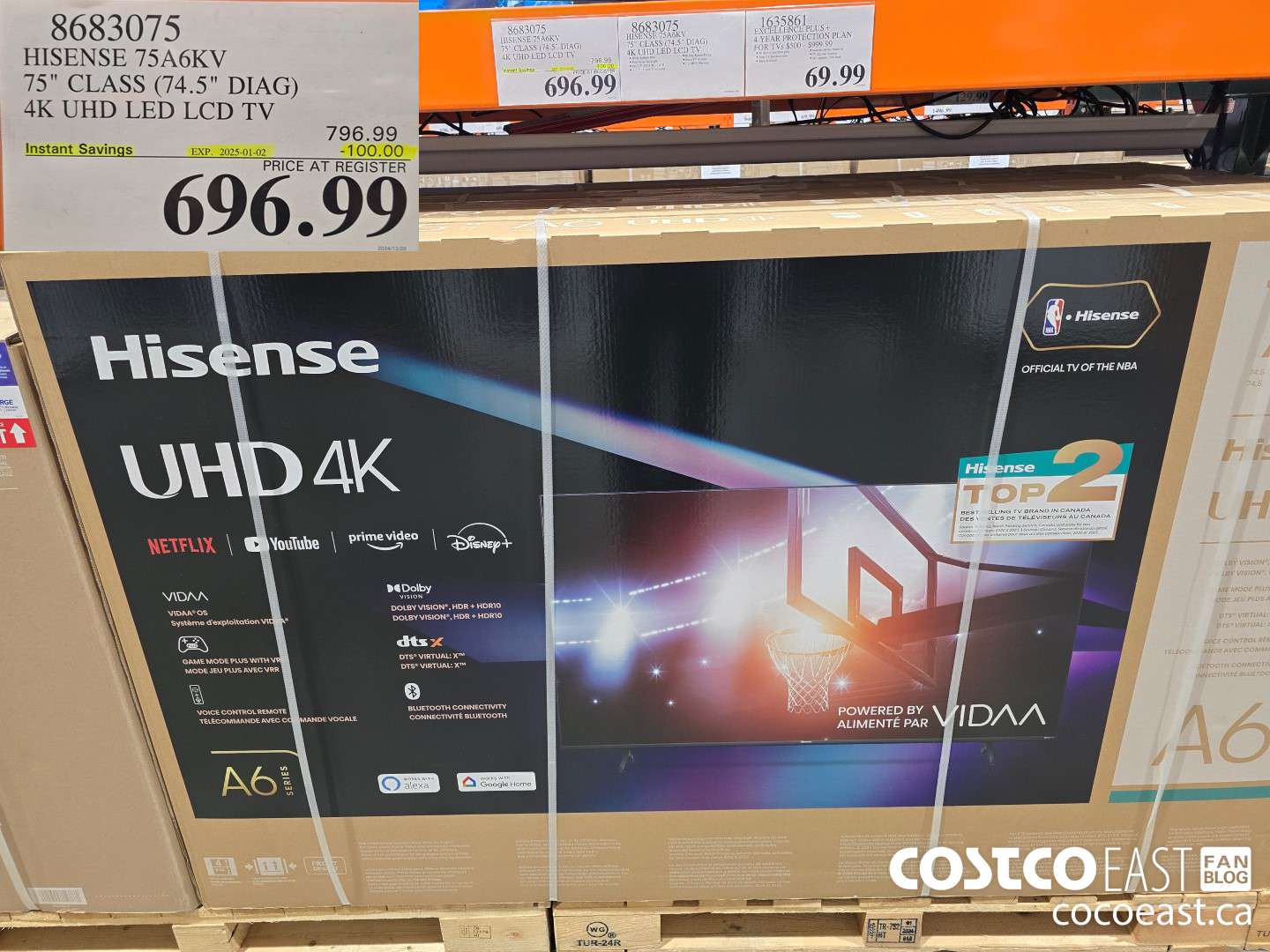 8683075 HISENSE 75A6KV 75