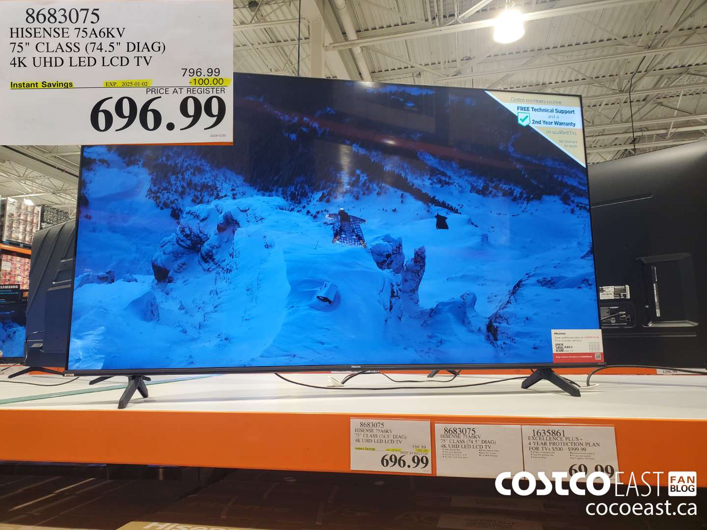 8683075 HISENSE 75A6KV 75