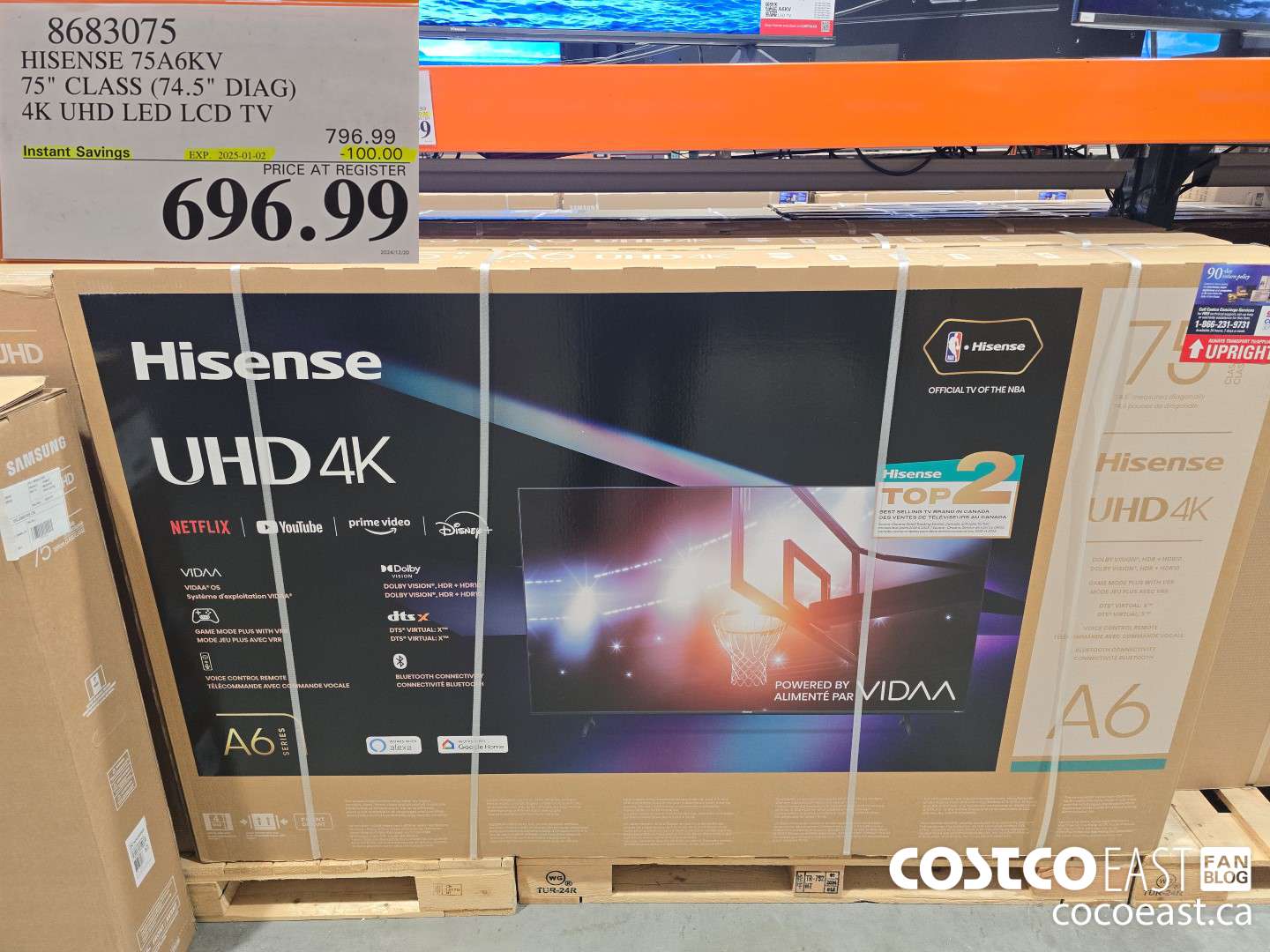 8683075 HISENSE 75A6KV 75