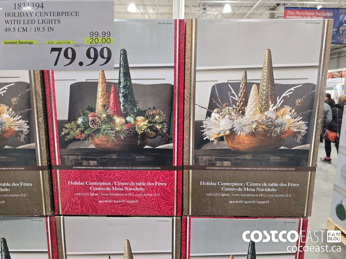 1831394 HOLIDAY CENTERPIECE WITH LED LIGHTS 49.5 CM / 19.5 IN ($20.00 INSTANT SAVINGS EXPIRES ON 2024-12-08) $79.99