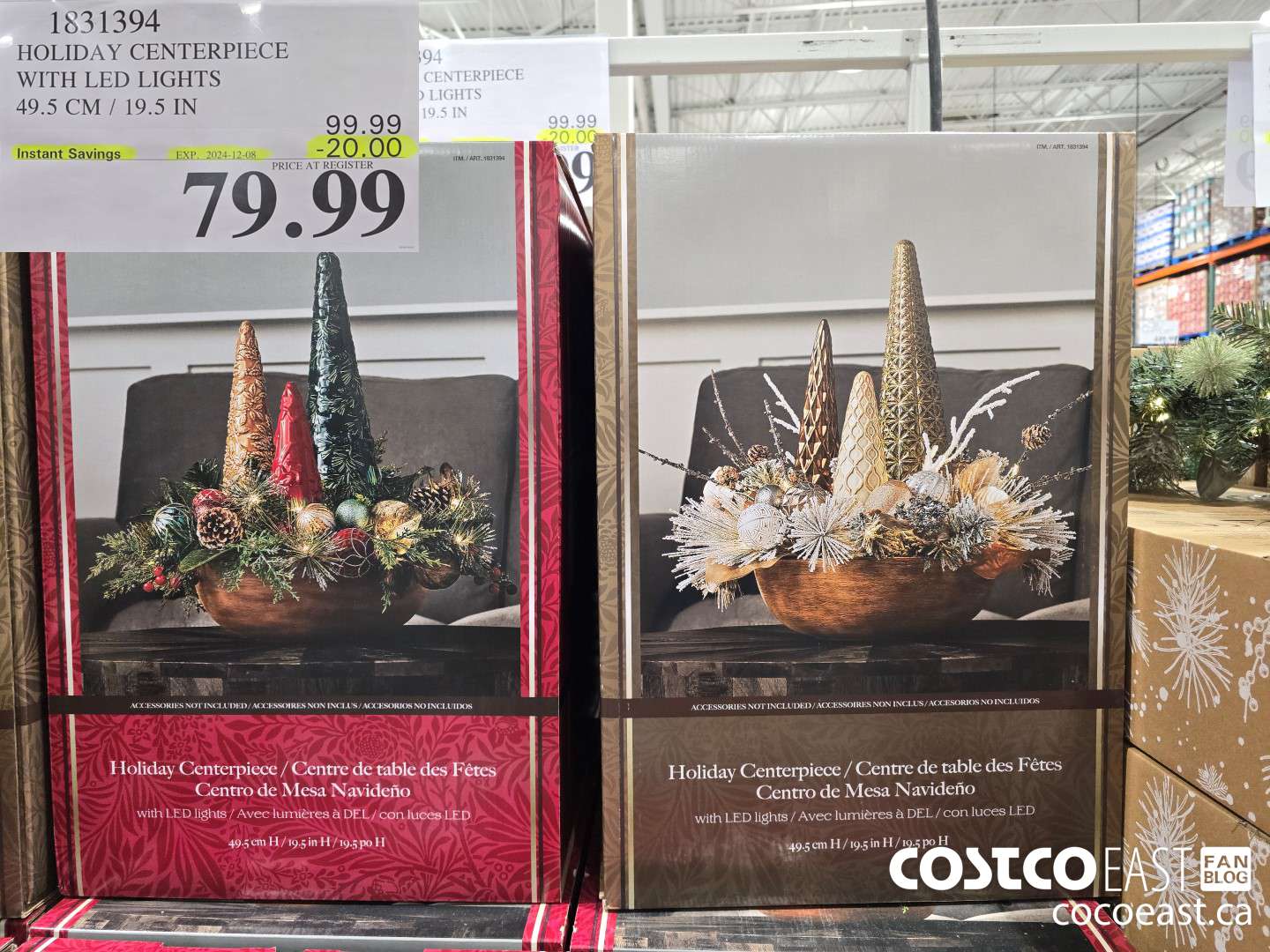 1831394 HOLIDAY CENTERPIECE WITH LED LIGHTS 49.5 CM / 19.5 IN ($20.00 INSTANT SAVINGS EXPIRES ON 2024-12-08) $79.99