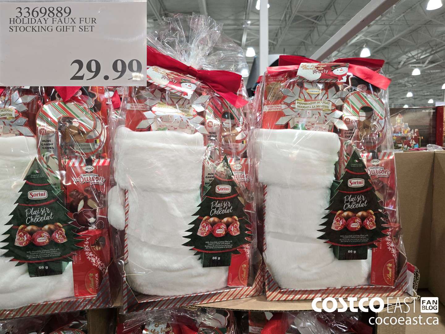 3369889 HOLIDAY FAUX FUR STOCKING GIFT SET $29.99