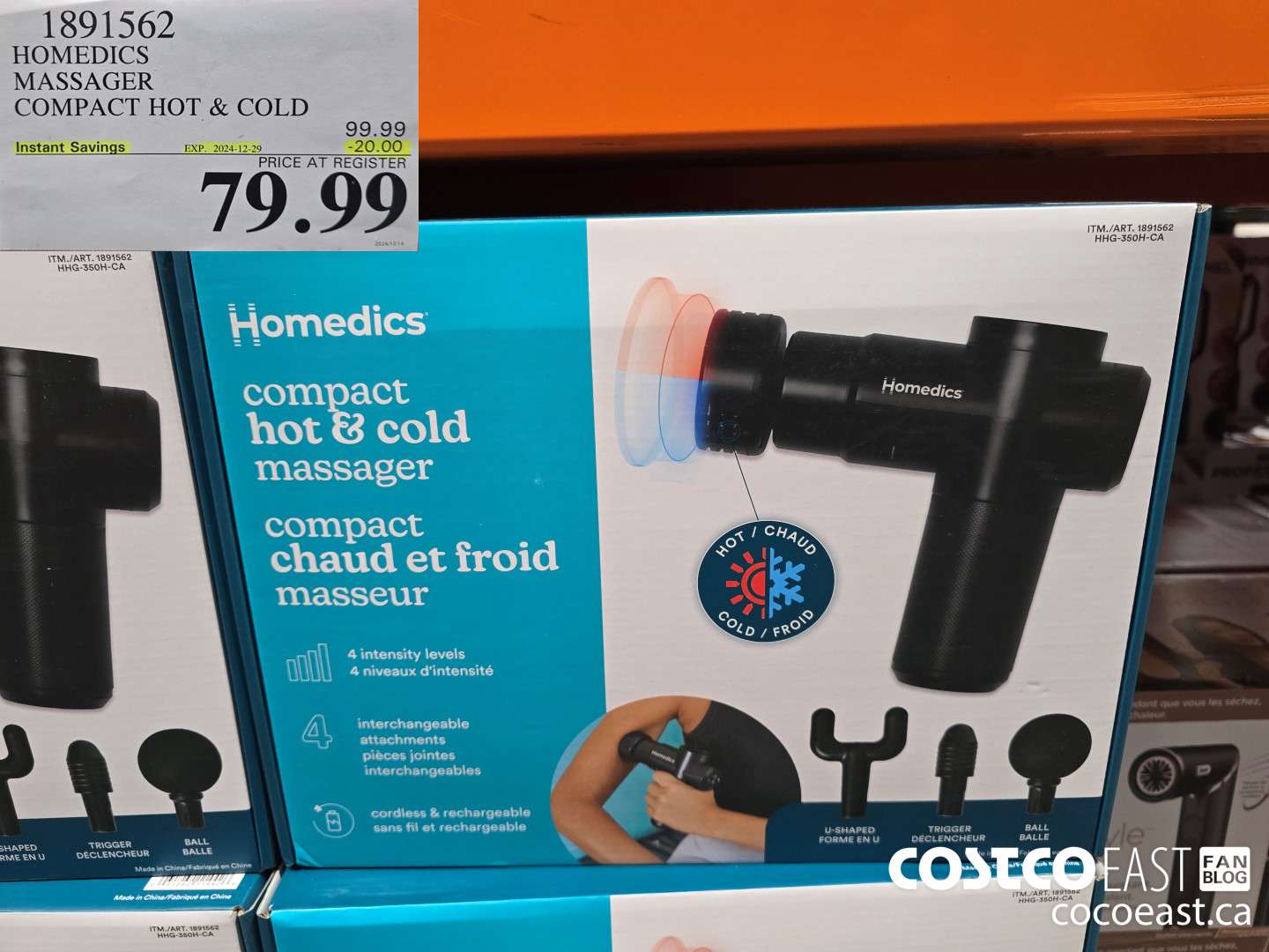 1891562 HOMEDICS MASSAGER COMPACT HOT & COLD ($20.00 INSTANT SAVINGS EXPIRES ON 2024-12-29) $79.99