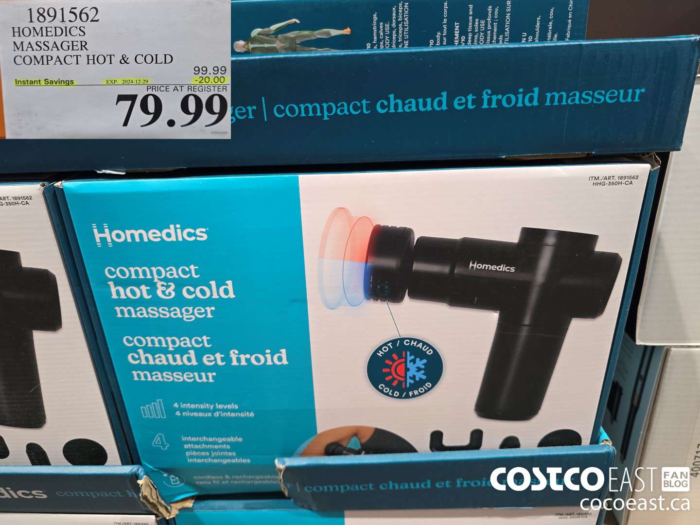 1891562 HOMEDICS MASSAGER COMPACT HOT & COLD ($20.00 INSTANT SAVINGS EXPIRES ON 2024-12-29) $79.99