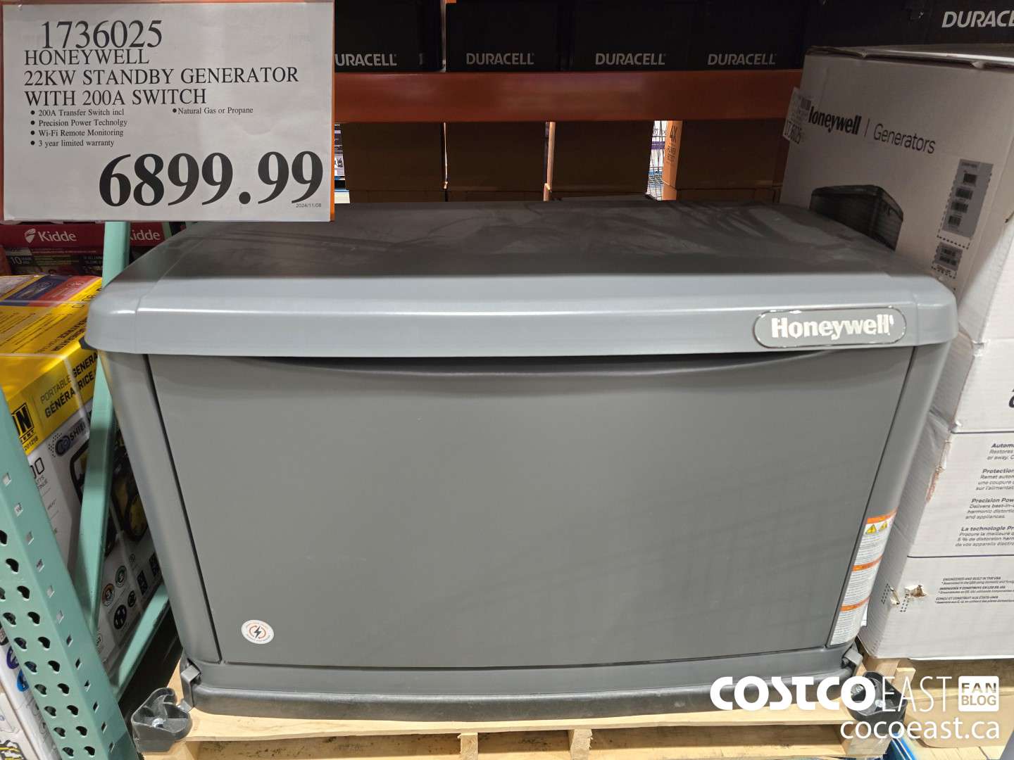 1736025 HONEYWELL 22KW STANDBY GENERATOR - WITH 200A SWITCH $6899.99