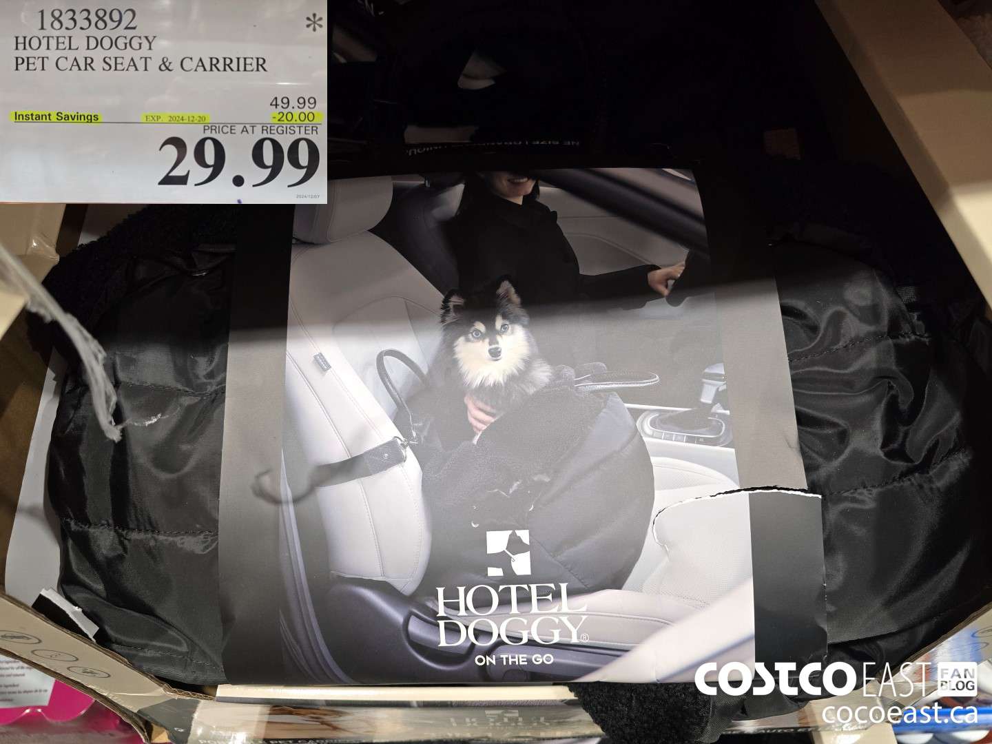 1833892 HOTEL DOGGY PET CAR SEAT & CARRIER ($20.00 INSTANT SAVINGS EXPIRES ON 2024-12-20) $29.99