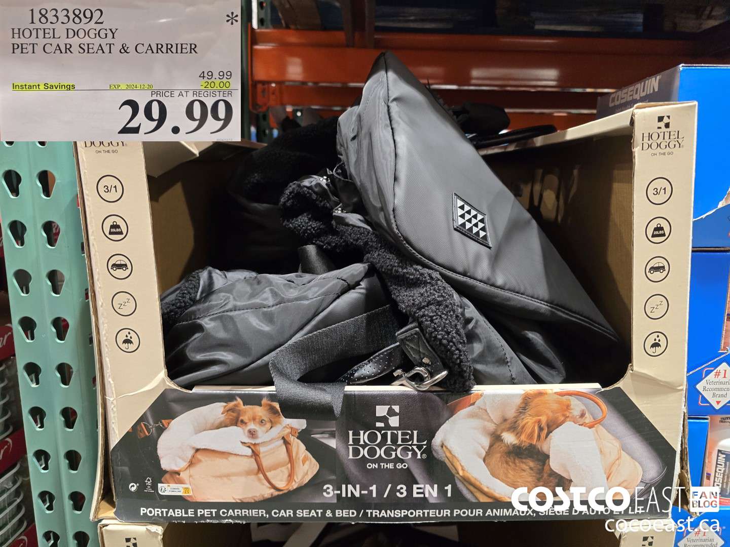 1833892 HOTEL DOGGY PET CAR SEAT & CARRIER ($20.00 INSTANT SAVINGS EXPIRES ON 2024-12-20) $29.99