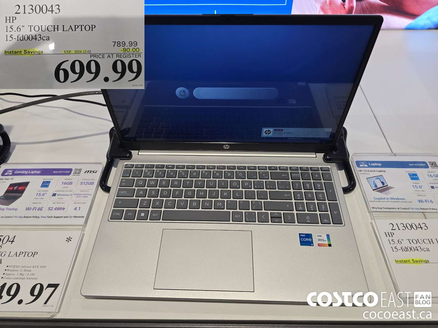 2130043 HP 15.6 TOUCH LAPTOP 15-fd0043ca ($90.00 INSTANT SAVINGS EXPIRES ON 2024-12-02) $699.99