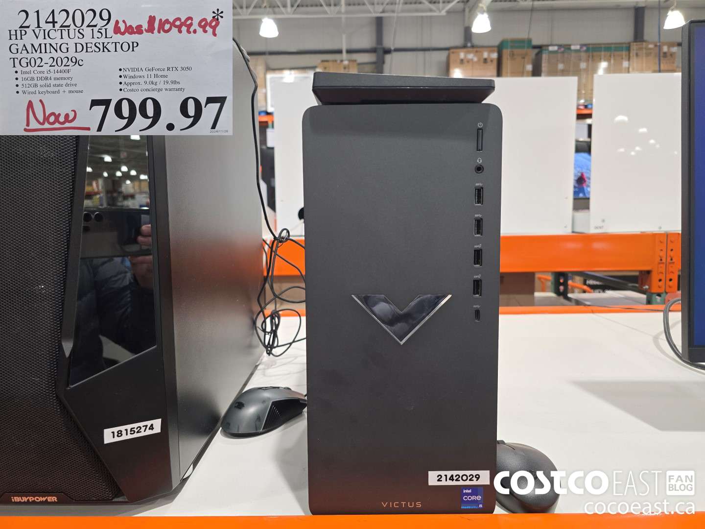 2142029 HP VICTUS 15L GAMING DESKTOP TG02-2029c $799.97