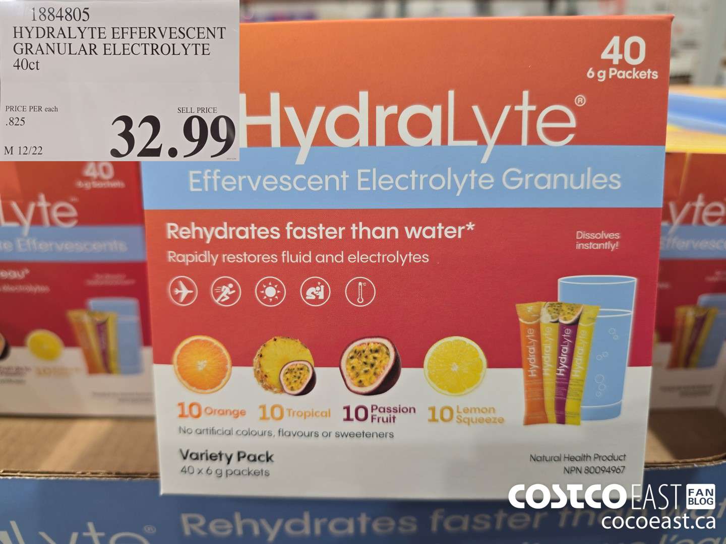 1884805 HYDRALYTE EFFERVESCENT GRANULAR ELECTROLYTE 40ct $32.99