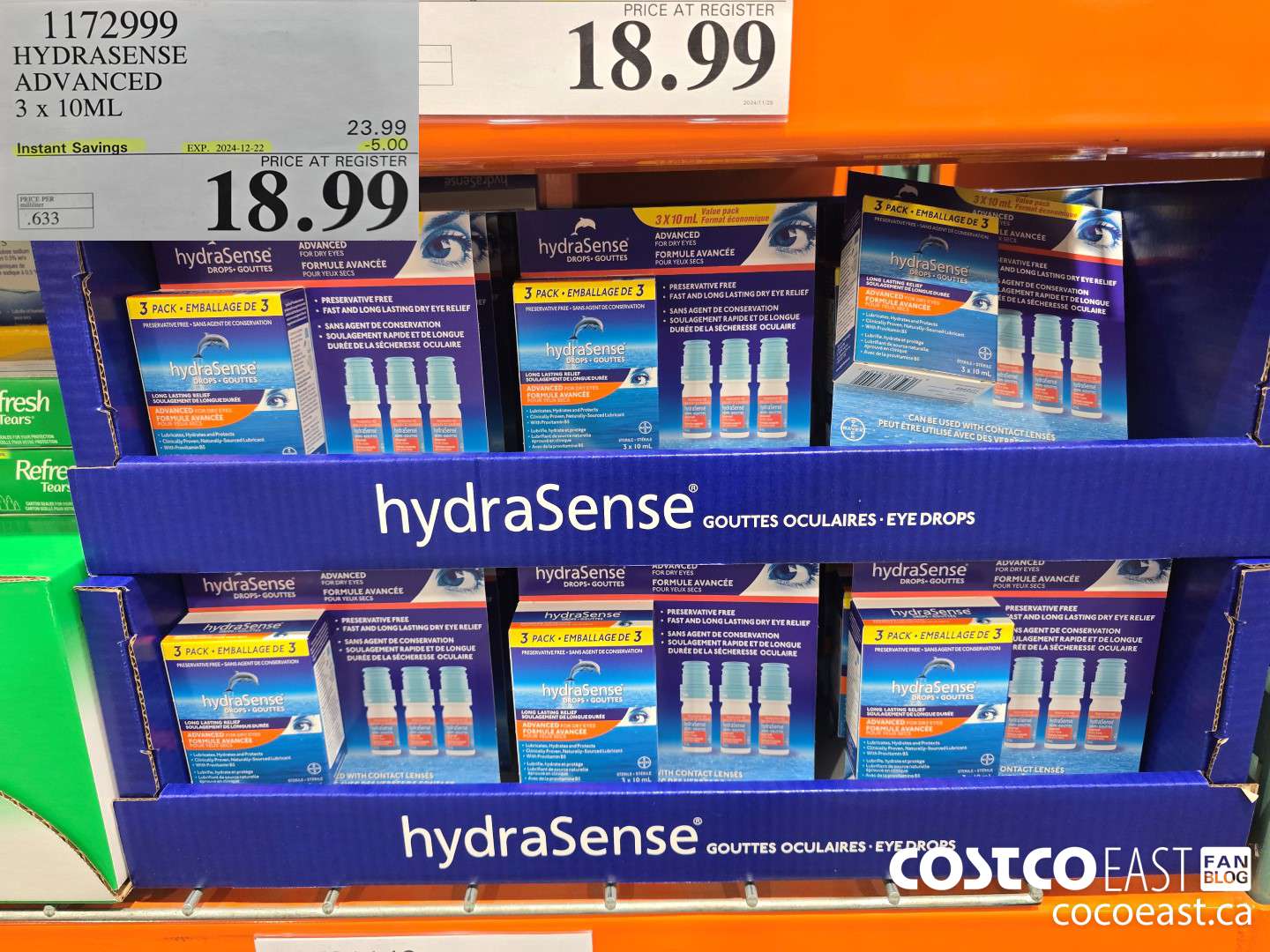 1172999 HYDRASENSE ADVANCED 3 x 10ML ($5.00 INSTANT SAVINGS EXPIRES ON 2024-12-22) $18.99