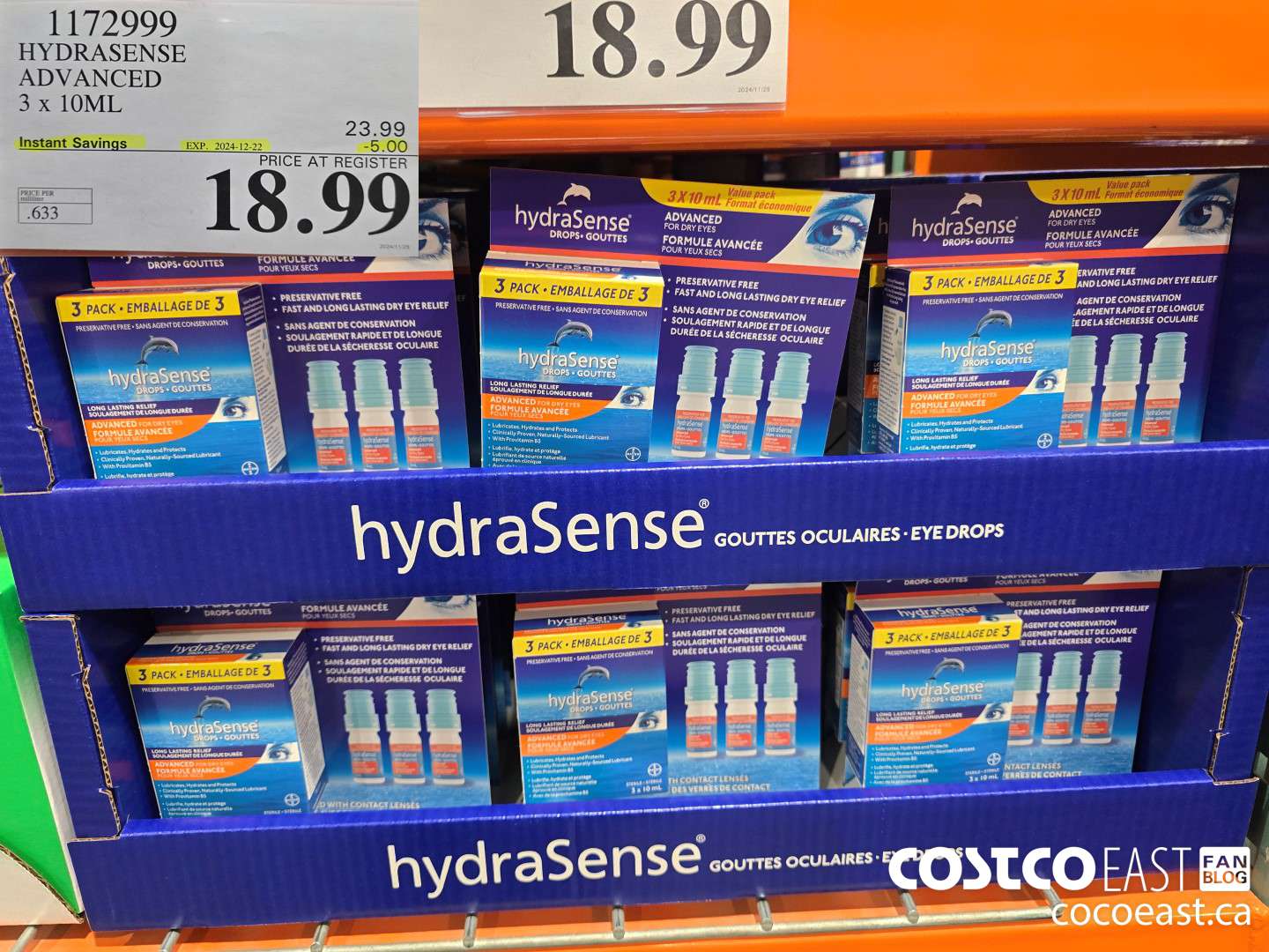 1172999 HYDRASENSE ADVANCED 3 x 10ML ($5.00 INSTANT SAVINGS EXPIRES ON 2024-12-22) $18.99