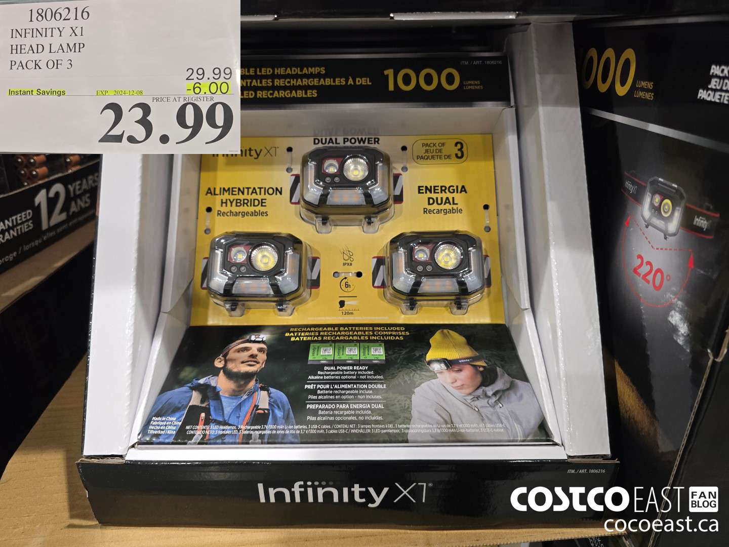 1806216 INFINITY X1 HEAD LAMP PACK OF 3 ($6.00 INSTANT SAVINGS EXPIRES ON 2024-12-08) $23.99