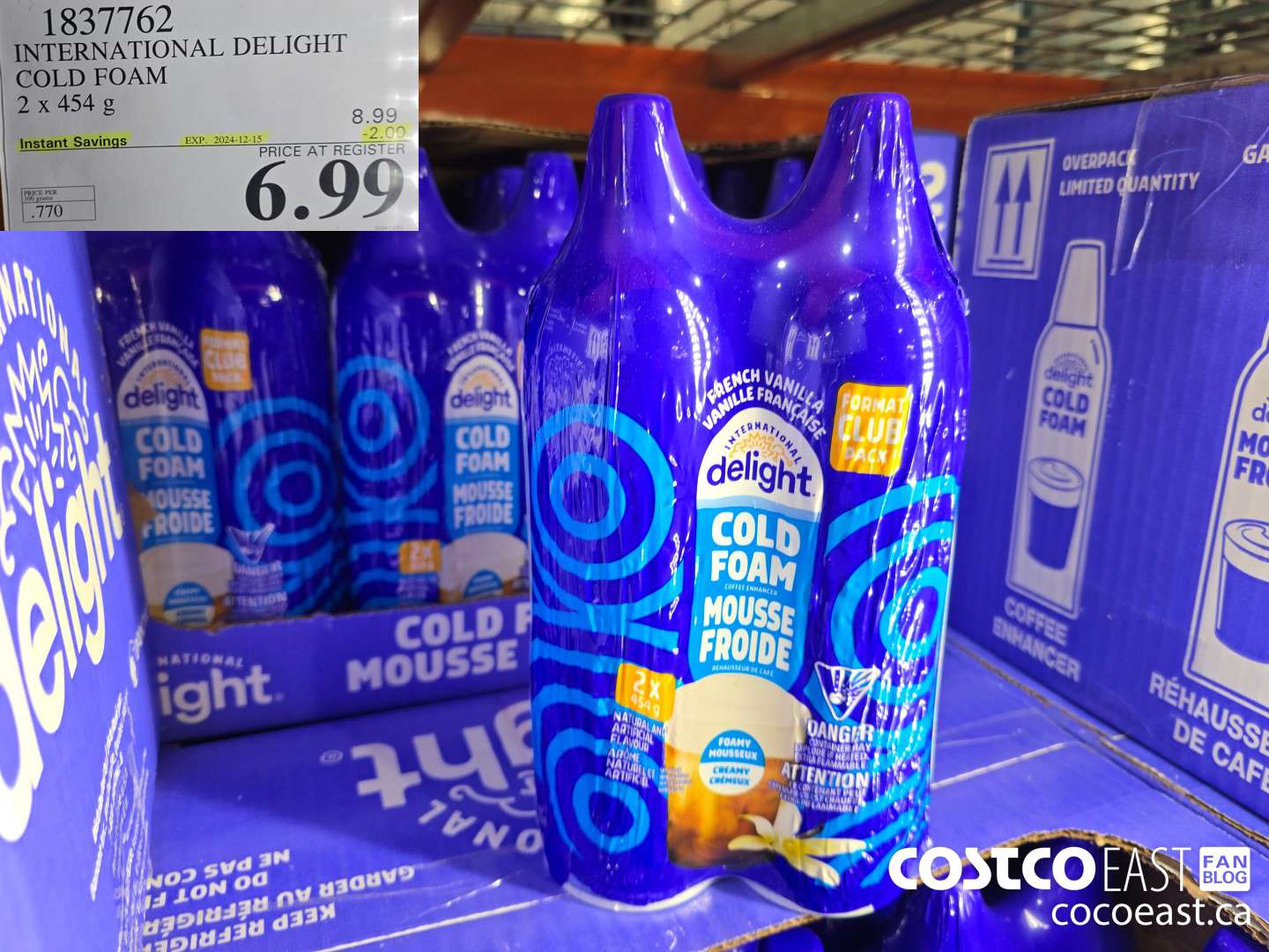 1837762 INTERNATIONAL DELIGHT COLD FOAM 2 x 454 g ($2.00 INSTANT SAVINGS EXPIRES ON 2024-12-15) $6.99