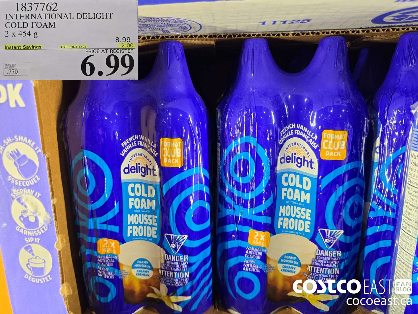 1837762 INTERNATIONAL DELIGHT COLD FOAM 2 x 454 g ($2.00 INSTANT SAVINGS EXPIRES ON 2024-12-24) $6.99