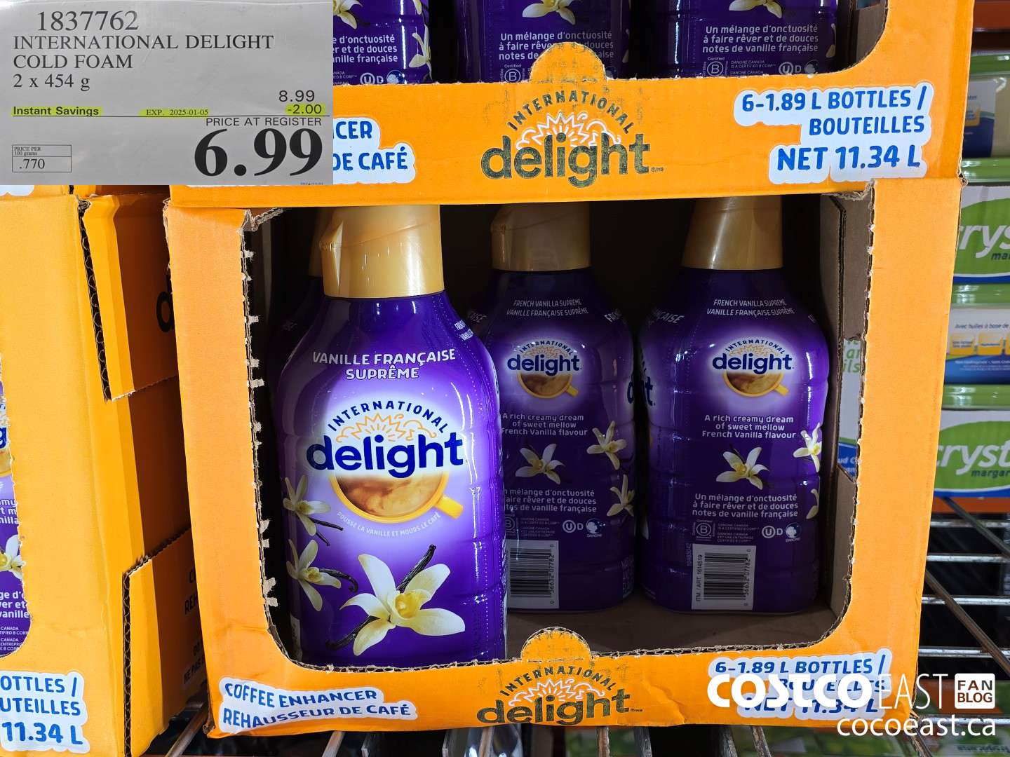 1837762 INTERNATIONAL DELIGHT COLD FOAM 2 x 454 g ($2.00 INSTANT SAVINGS EXPIRES ON 2025-01-05) $6.99