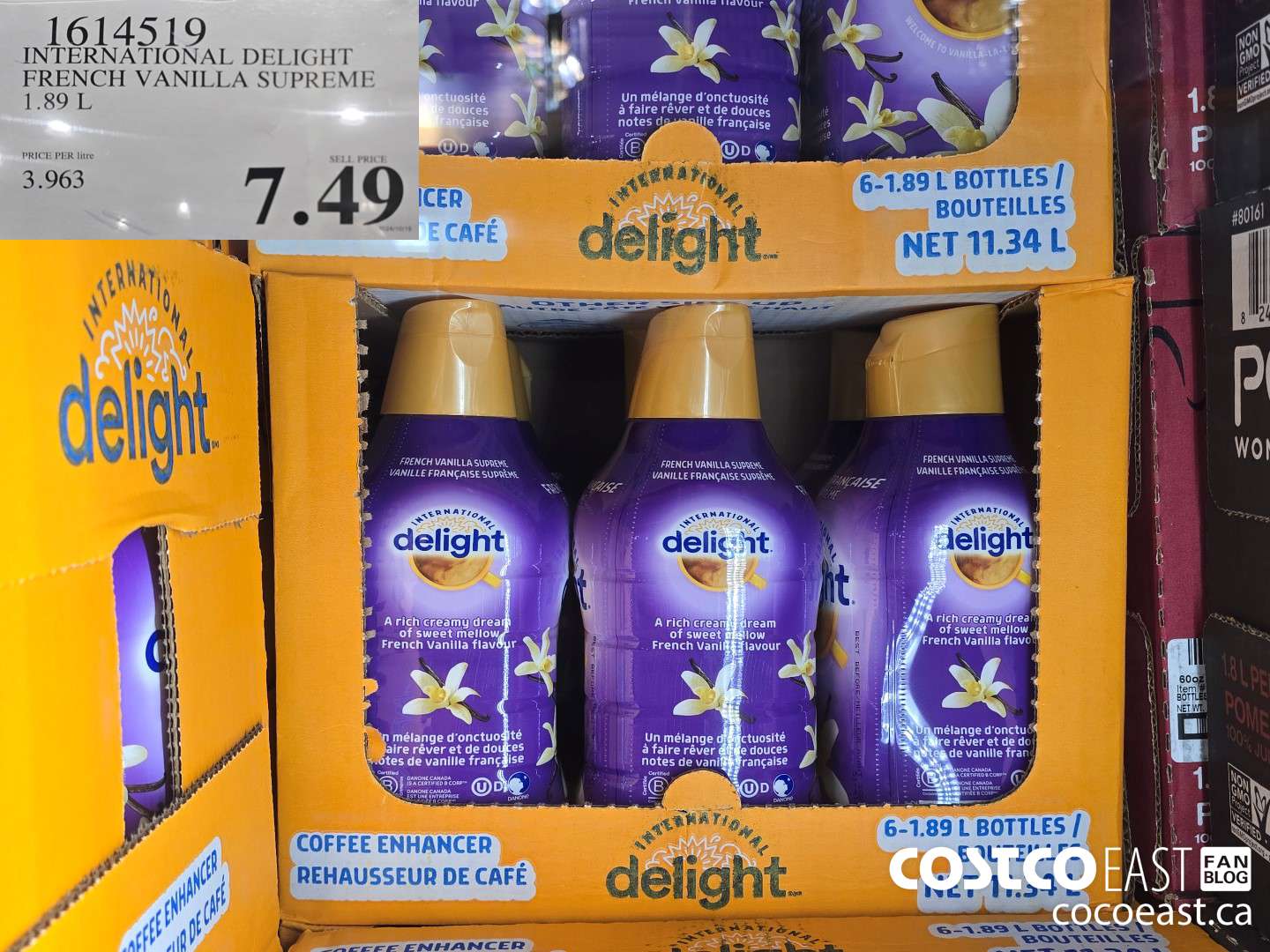 1614519 INTERNATIONAL DELIGHT FRENCH VANILLA SUPREME 1.89L $7.49