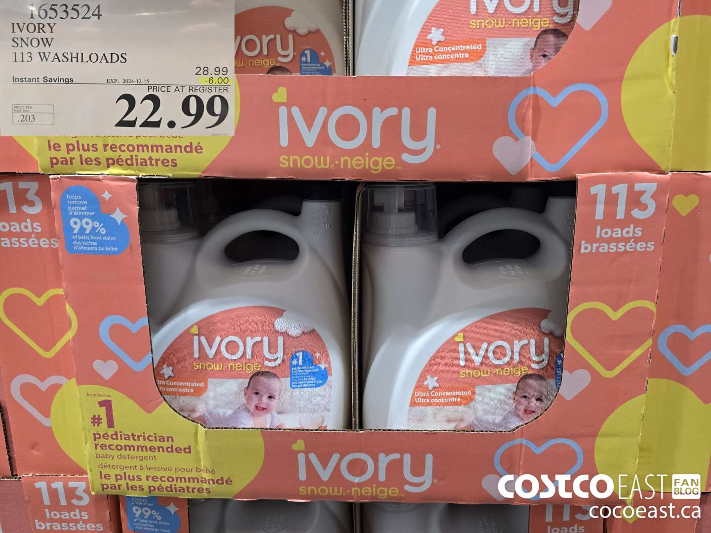 1653524 IVORY SNOW 113 washloads ($6.00 INSTANT SAVINGS EXPIRES ON 2024-12-15) $22.99