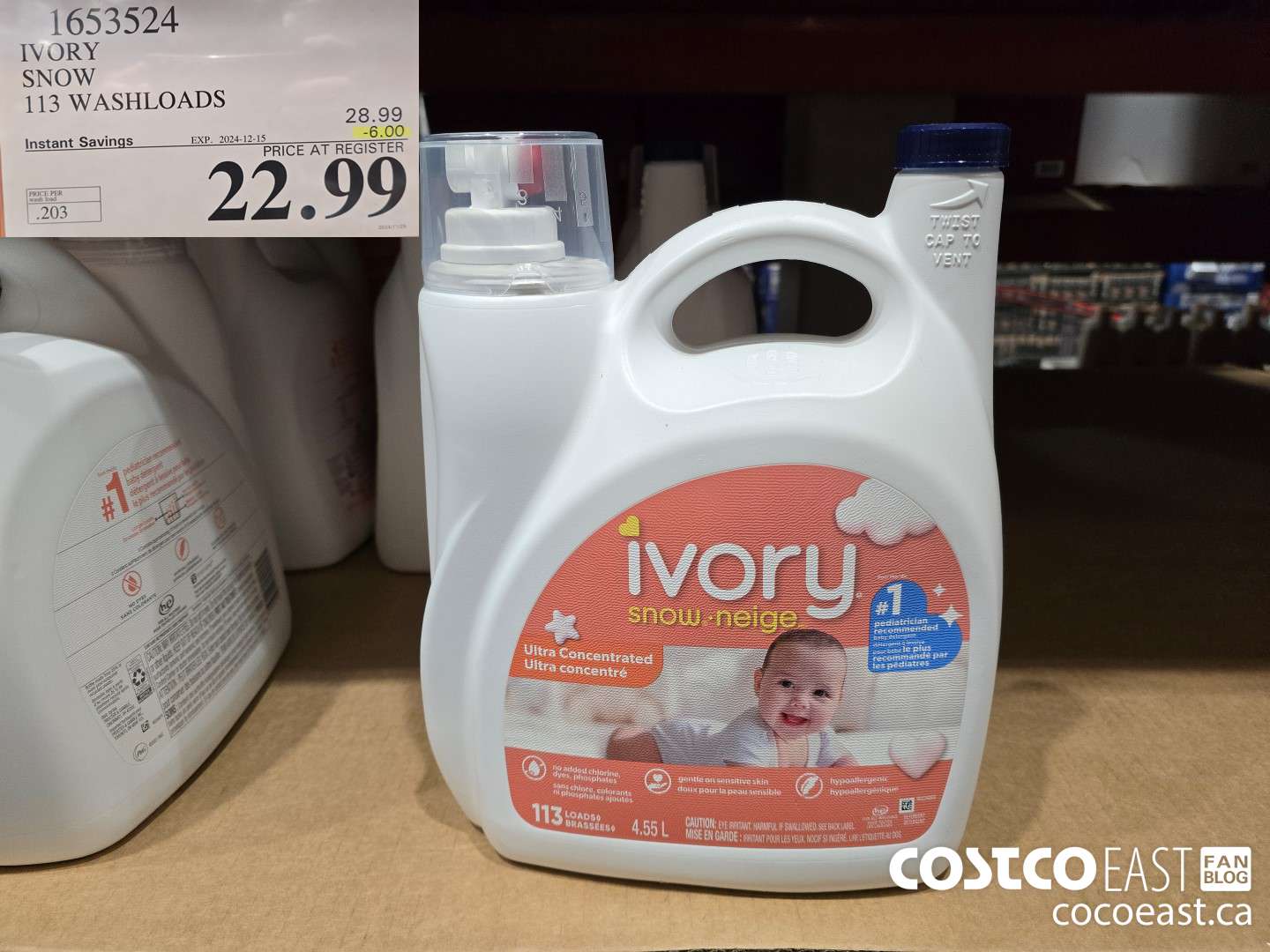 1653524 IVORY SNOW 113 washloads ($6.00 INSTANT SAVINGS EXPIRES ON 2024-12-15) $22.99